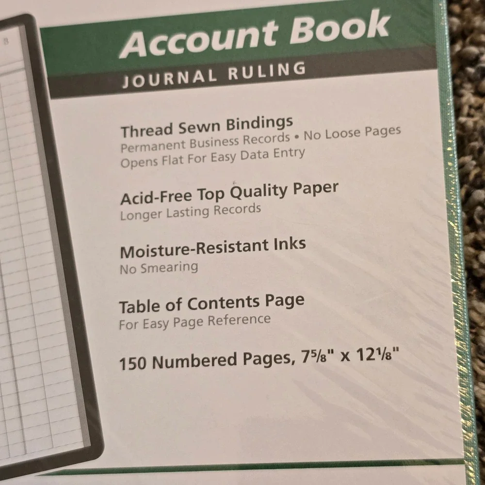Boorum & Pease Account Book Ledger Journal 150 Pages Teal 66-150-J‎ New